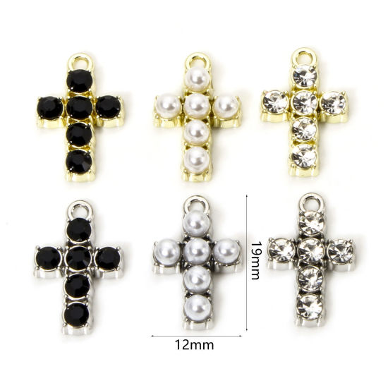 Bild von Zinklegierung Religiös Charmes Bunt Kreuz 19mm x 12mm