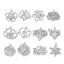 Picture of 304 Stainless Steel Birth Month Flower Charms Silver Tone Hollow