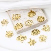 Imagen de 2 Unidades 304 Acero Inoxidable Flor del Mes de Nacimiento Colgantes Chapado en Oro Hueco