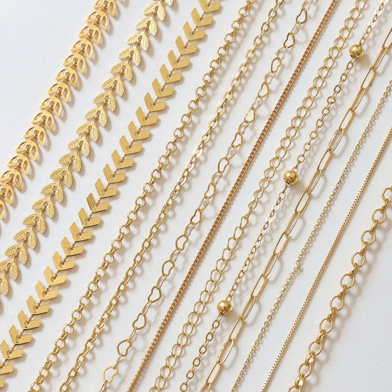 Picture of Brass Link Cable Chain For Handmade DIY Jewelry Making Findings 18K Gold Plated