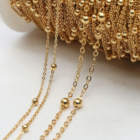 Picture of Brass Link Cable Chain For Handmade DIY Jewelry Making Findings 18K Gold Plated