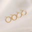 Picture of Eco-friendly Brass Ear Post Stud Earrings 14K Real Gold Plated Circle Ring 10mm Dia.