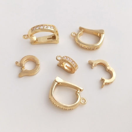 Umweltfreundlich Messing Collierschlaufe Anhängerschlauf​e 14K Echtgold plattiert Micro Pave Klar Zirkonia