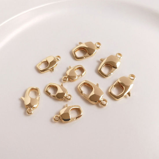 Picture of Eco-friendly Brass Lobster Clasp Findings 14K Real Gold Plated