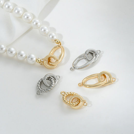 Picture of Eco-friendly Brass Connectors Clasp Circle Ring Real Gold Plated