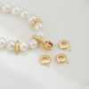 Picture of Eco-friendly Brass Bail Beads With Loop For DIY Jewelry Making Findings Flat Round 14K Real Gold Plated