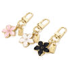 Picture of Zinc Based Alloy Flora Collection Keychain & Keyring Gold Plated Multicolor Sakura Flower Enamel 6.3cm x 2.5cm