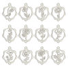 Picture of 304 Stainless Steel Birth Month Flower Connectors Charms Pendants Gold Plated Round Hollow 16mm x 19mm