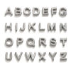 Image de 5 Pcs Breloques en 304 Acier Inoxydable Mini Argent Mat Alphabet Initial/ Lettre Majuscule Gravé Mots" A-Z " Brunissage au Rouleau