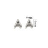 Image de 5 Pcs Breloques en 304 Acier Inoxydable Mini Argent Mat Alphabet Initial/ Lettre Majuscule Gravé Mots" A-Z " Brunissage au Rouleau