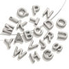 Image de 5 Pcs Breloques en 304 Acier Inoxydable Mini Argent Mat Alphabet Initial/ Lettre Majuscule Gravé Mots" A-Z " Brunissage au Rouleau