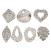 Picture of 304 Stainless Steel Pendants Silver Tone Irregular Marble Effect