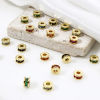 2 個 エコフレンドリー 真鍮 スペーサービーズ ブレスレット・ジュエリー DIY 手作り ハンドメイド ジュエリー アクセサリーを作る 18Kリアルゴールドメッキ フラットラウンド 多色キュービックジルコニア 約 5mm 直径、 穴：約 1.8mm、 の画像