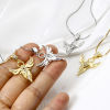 Picture of Brass Religious Pendants Multicolor Angel Wing Micro Pave Clear Cubic Zirconia 3.2cm x 2.2cm
