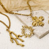 Picture of Eco-friendly Vacuum Plating 304 Stainless Steel Flora Collection Charms 18K Real Gold Plated Flower Leaf
