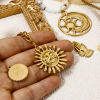Picture of Eco-friendly Vacuum Plating 304 Stainless Steel Charms 18K Real Gold Plated Sun Moon