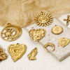 Picture of Eco-friendly Vacuum Plating 304 Stainless Steel Charms 18K Real Gold Plated Sun Moon