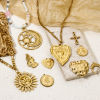 Picture of Eco-friendly Vacuum Plating 304 Stainless Steel Charms 18K Real Gold Plated Sun Moon