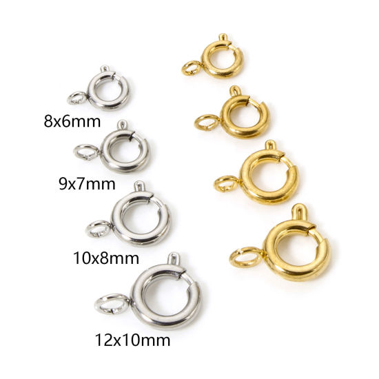 Picture of Eco-friendly 304 Stainless Steel Spring Ring Clasps Round Multicolor