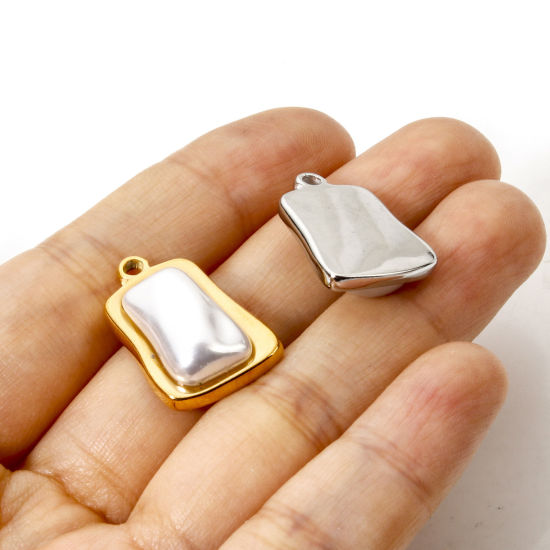 Picture of Eco-friendly 304 Stainless Steel Charms Multicolor Irregular Acrylic Imitation Pearl