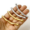 Imagen de 1 Unidad Respetuoso del Medio Ambiente 304 Acero Inoxidable Cuentas Para Hacer Joyas De Bricolaje Tubo Curvado Multicolor 6.6cm x 0.6cm, Agujero: Aprox 1.8mm