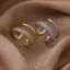 Bild von Stilvoll Einfach Bunt Edelstahl Offen Rund Micro Pave Ring Für Frauen 16.5mm（US Größe:6)