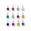 Imagen de 10 Unidades Zamak piedra del zodíaco Colgantes Multicolor Cuadrado 13mm x 6mm