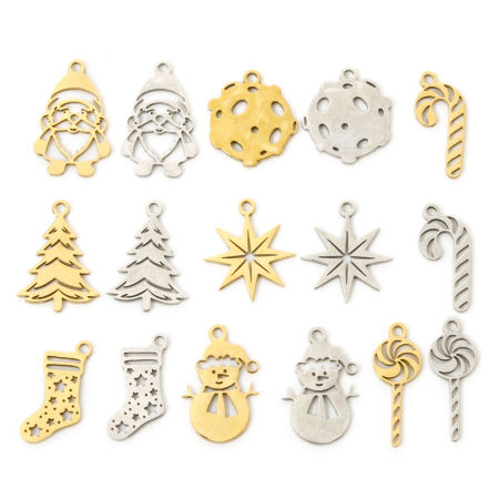 304 Edelstahl Weihnachten Charms Hohl