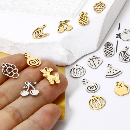 Picture of 3 PCs 304 Stainless Steel Charms Fruit Hollow