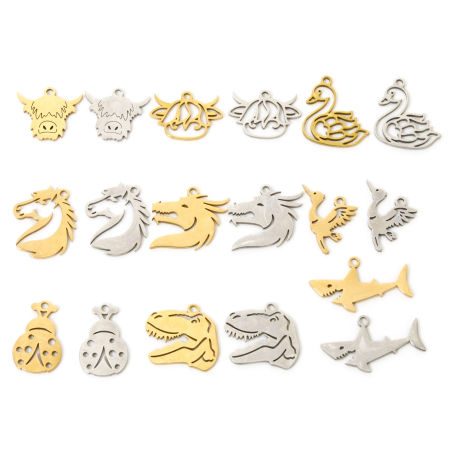 304 Stainless Steel Charms Animal Insect Hollow