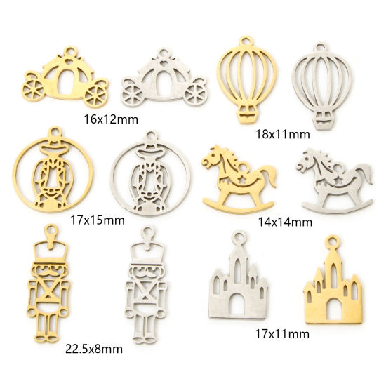 Изображение 3 PCs 304 Stainless Steel Charms Hollow