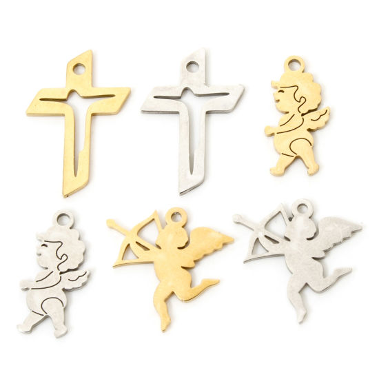 Picture of 3 PCs 304 Stainless Steel Religious Charms Hollow