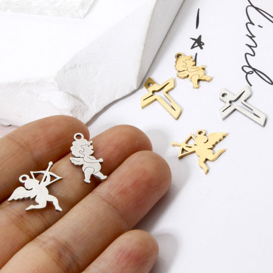 Picture of 3 PCs 304 Stainless Steel Religious Charms Hollow