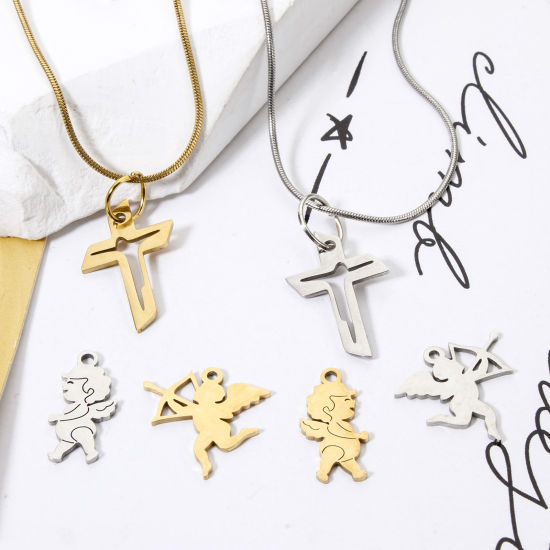 Picture of 3 PCs 304 Stainless Steel Religious Charms Hollow