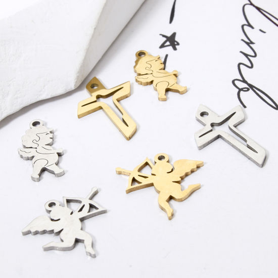 Picture of 3 PCs 304 Stainless Steel Religious Charms Hollow