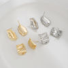 Picture of Brass Ear Post Stud Earring For DIY Jewelry Making Accessories Real Gold Plated Texture With Loop