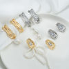 Picture of Brass Ear Post Stud Earring For DIY Jewelry Making Accessories Real Gold Plated Branch With Loop