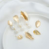 Picture of Brass Ear Post Stud Earring For DIY Jewelry Making Accessories 14K Real Gold Plated Leaf With Loop