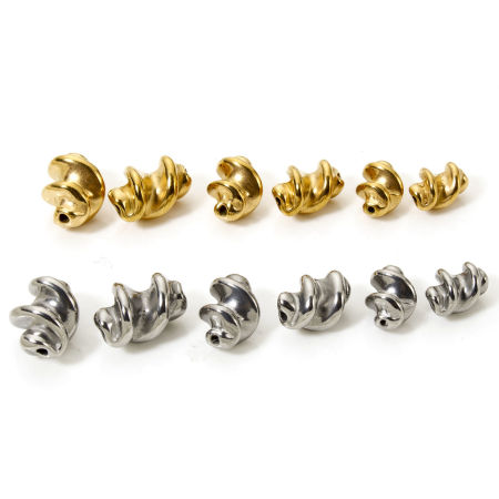 Eco-friendly Vacuum Plating 304 Stainless Steel Beads For DIY Jewelry Making Spiral Multicolor 3D
