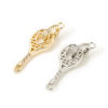 Imagen de 1 Unidad Respetuoso del Medio Ambiente Latón Deporte Conectores Dijes Colgantes Raqueta Oro Real Chapado Micro Pave Claro Circón Artificial 26mm x 8.5mm