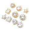 Bild von Umweltfreundlich Messing Geometrisch Charms Echtgold plattiert Micro Pave Klar Zirkonia Transparent Strass