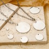 Picture of 304 Stainless Steel Blank Stamping Tags Charms Round Disc Silver Tone Double-sided Polishing