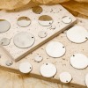 Picture of 304 Stainless Steel Blank Stamping Tags Charms Round Disc Silver Tone Double-sided Polishing