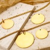 Picture of Eco-friendly PVD Vacuum Plating 304 Stainless Steel Blank Stamping Tags Charms Round Disc 18K Gold Plated Double-sided Polishing
