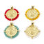 Bild von Messing und Glas Religiös Charm-Anhänger 18K Vergoldet St. Benedikt-Medaille Doppelseitig 29mm x 25mm