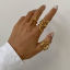 Imagen de 1 Unidad Recubrimiento al Vacío PVD Ecológico Elegante Sencillo 18K Oro Real Chapado Acero Inoxidable Abierto Anillos Para Mujeres