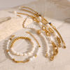 Picture of Eco-friendly PVD Vacuum Plating Ins Style 18K Real Gold Plated Stainless Steel Imitation Pearl Bracelets For Women