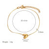 Imagen de 1 Unidad Recubrimiento al Vacío PVD Ecológico Sencillo 18K Oro Real Chapado Acero Inoxidable Letra Mayúscula Pulseras Para Mujeres 15cm longitud