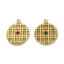 Imagen de 1 Unidad Recubrimiento al Vacío PVD Ecológico 304 Acero Inoxidable Colgantes Galleta 14K Oro Real Chapado Multicolor Rhinestone 19mm x 16mm