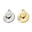 Bild von Umweltfreundliche PVD-Vakuumbeschichtung 304 Edelstahl Valentinstag Charms Rund Bunt Herz 20mm x 16mm